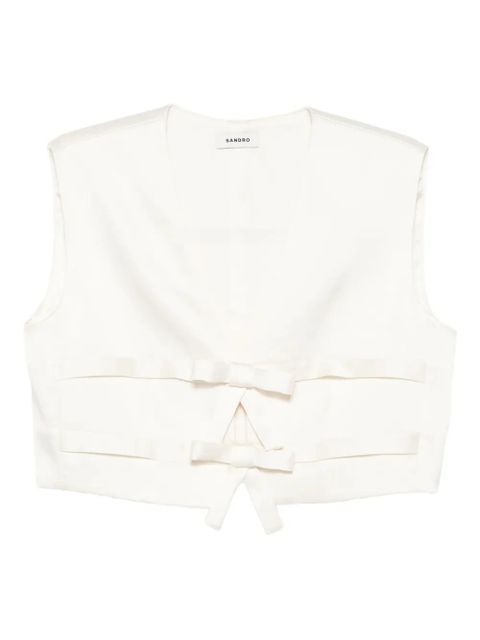 SANDRO bow-detail sleeveless top - Neutrals - zdjęcie produktu nr 1