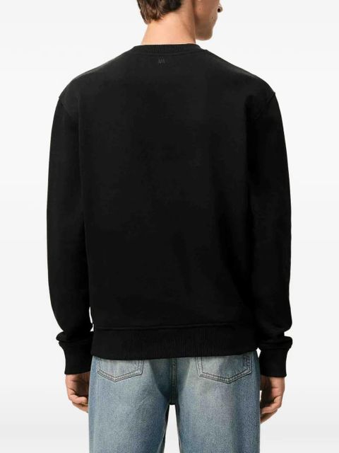 AMI Paris embroidered-logo cotton sweater - Black