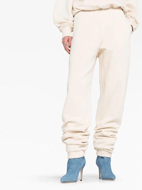The Attico Penny logo-embossed cotton track pants - Neutrals