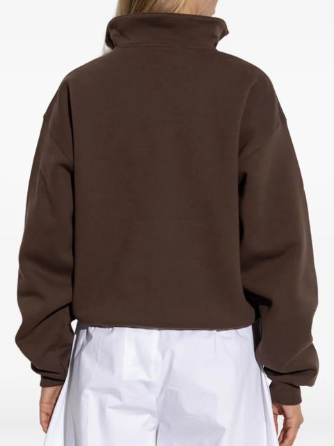 Jacquemus logo-patch half-zip sweatshirt - Brown
