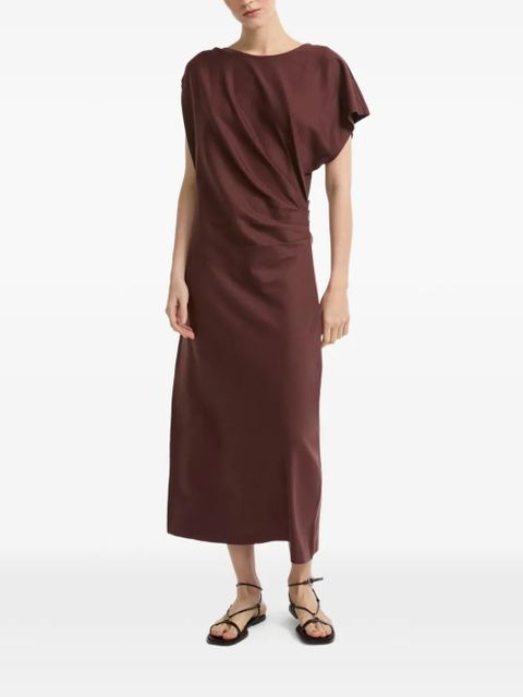 Yves Salomon asymmetrical jersey midi dress - Brown - zdjęcie produktu nr 2