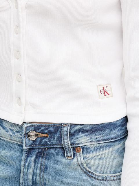 Calvin Klein Jeans kardigan damskie kolor biały lekki LV047C204G