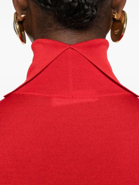 Jil Sander turtleneck knitted sweater - Red