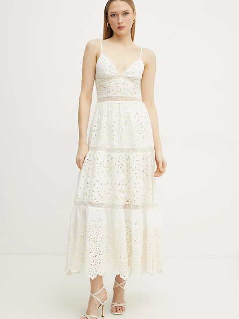 ERMANNO Firenze sukienka bawełniana kolor biały midi rozkloszowana 56TQ001EN3 - zdjęcie produktu nr 1