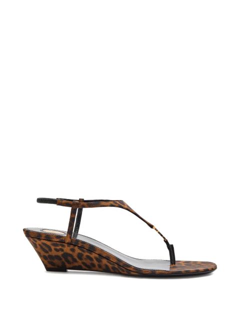 Saint Laurent leopard-print sandals - Brown - zdjęcie produktu nr 1