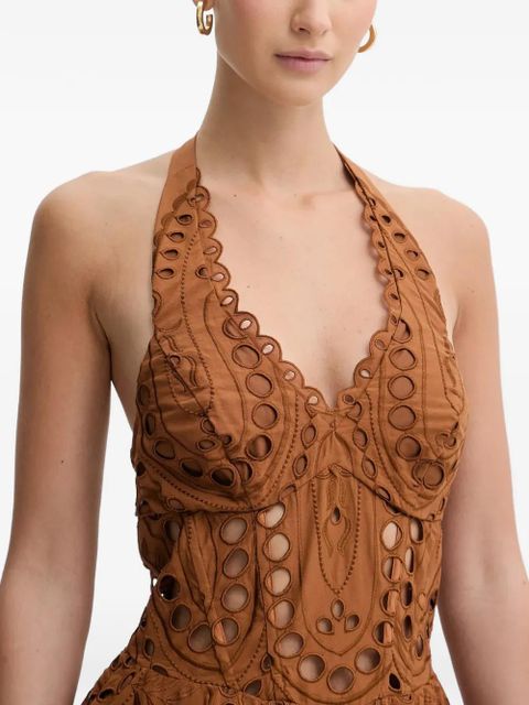 Charo Ruiz Ibiza Sandlight cutout scalloped dress - Brown