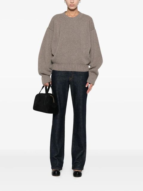 Róhe drop-shoulder ribbed-knit jumper - Brown