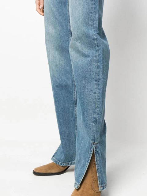 ANINE BING ankle-slit straight-leg jeans - Blue