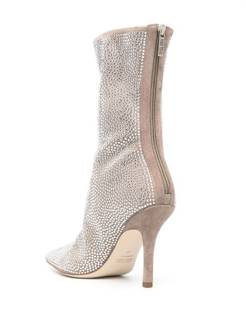 Paris Texas crystal-embellished 105mm pointed boots - Neutrals - zdjęcie produktu nr 2