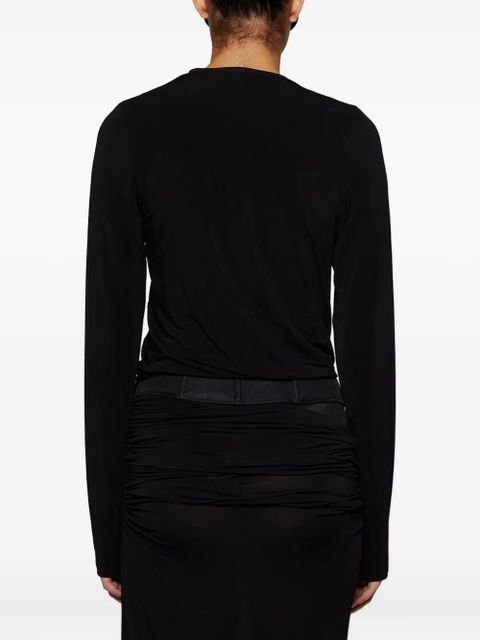 Christopher Esber Coiled jersey corseted long-sleeve T-shirt - Black