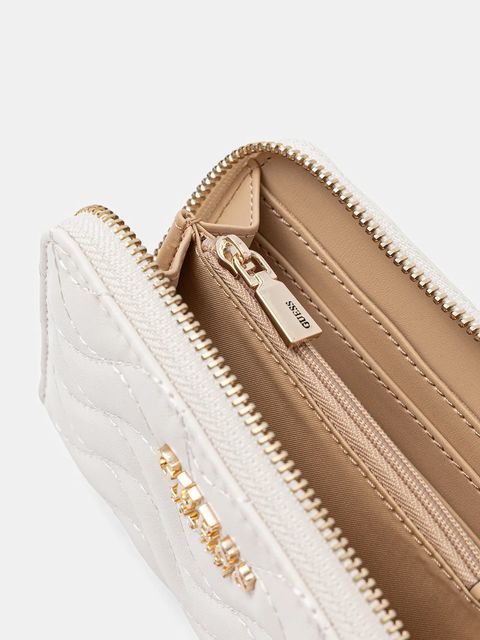 Guess portfel MELISANDRA damski kolor beżowy SWQG96 53140