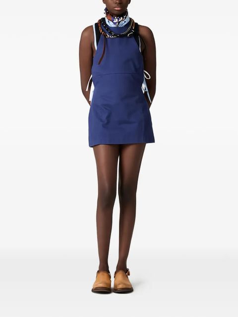 Miu Miu garment-dyed gabardine mini-dress - Blue - zdjęcie produktu nr 2