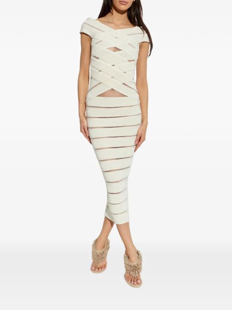 Balmain glitter-embellished mini dress - Neutrals