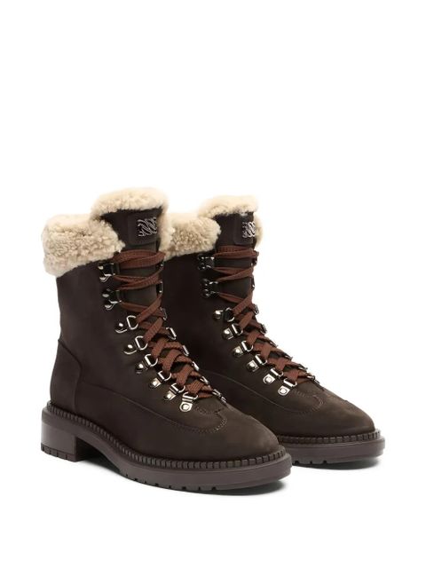 Casadei lace-up shearling boots - Brown