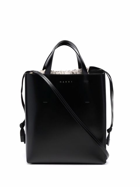 Marni Museo drawstring leather tote bag - Black - zdjęcie produktu nr 1