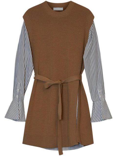 Simkhai Shai layered belted minidress - Brown - zdjęcie produktu nr 1