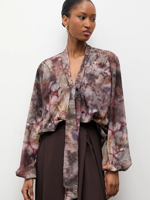 Answear.LAB bluzka damska kolor szary wzorzysta - zdjęcie produktu nr 1