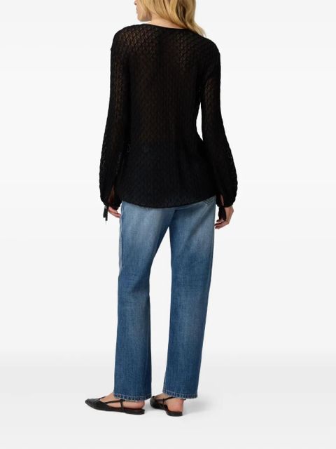 Missoni keyhole-neck textured top - Black - zdjęcie produktu nr 2