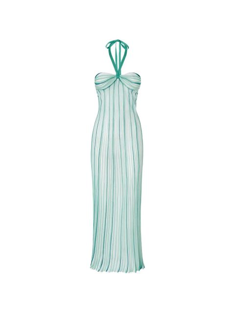 Missoni striped halterneck beach dress - Green - zdjęcie produktu nr 1