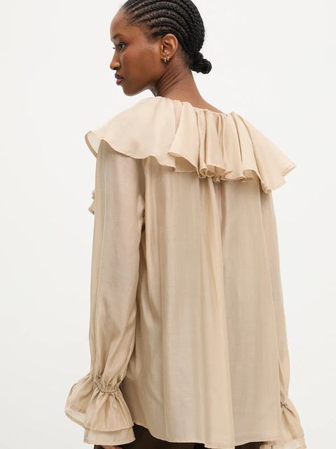 Answear.LAB bluzka damska kolor beżowy gładka