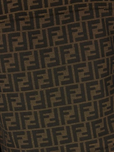 FENDI FF-motif cropped jacket - Brown