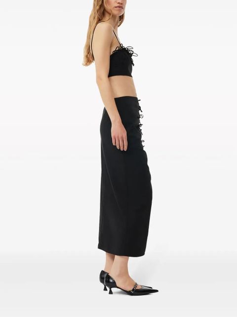 GANNI Drapey sleeveless cropped top - Black