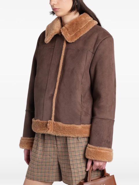 MC2 Saint Barth faux-shearling trim jacket - Brown