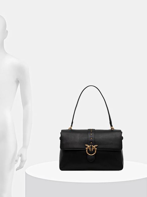 Pinko torebka skórzana kolor czarny 105067 A0QO