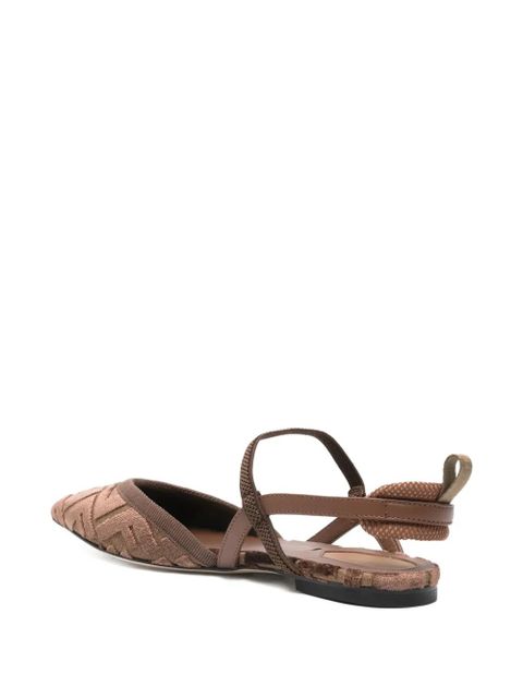 FENDI FF-patterned slingback pumps - Brown - zdjęcie produktu nr 2