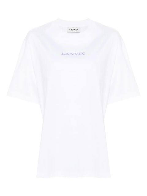 Lanvin logo-embroidered cotton T-shirt - White - zdjęcie produktu nr 1
