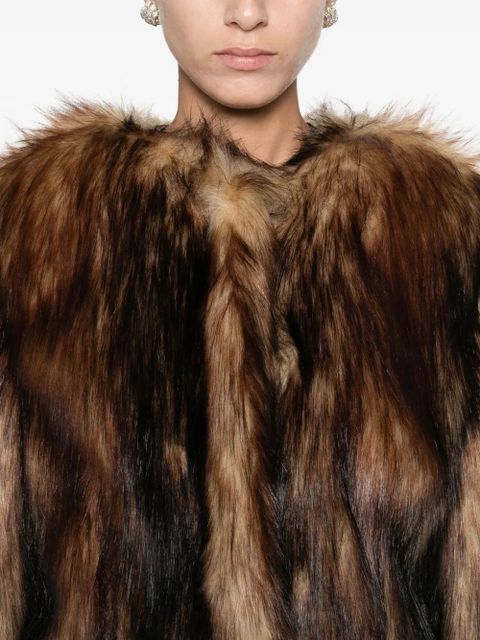 Simone Rocha faux-fur jacket - Brown