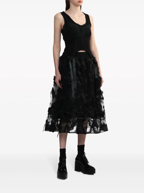 Simone Rocha bow and ribbon-detail cotton vest - Black - zdjęcie produktu nr 2