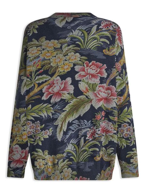 ETRO floral-print wool cardigan - Blue - zdjęcie produktu nr 2