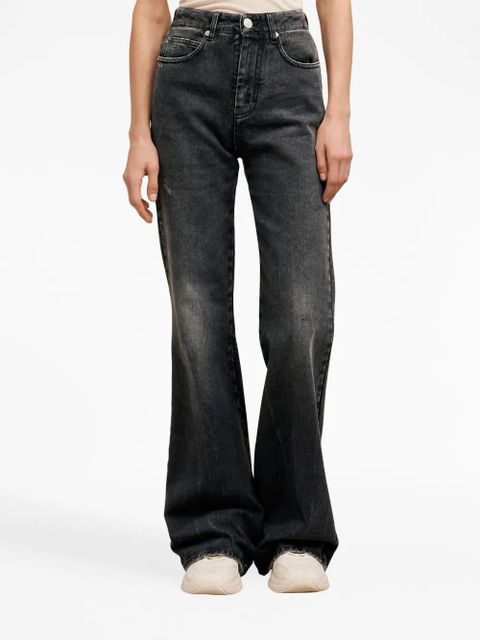 AMI Paris mid-rise wide-leg trousers - Black