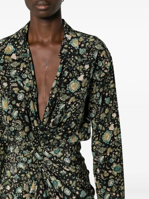 Zadig&Voltaire Rozo floral-print silk dress - Black