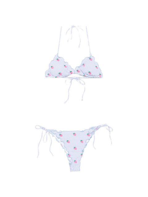 MC2 Saint Barth Sagitami strawberry-embroidered bikini - Blue - zdjęcie produktu nr 1