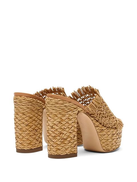 Casadei Madagascar woven platform sandals - Neutrals