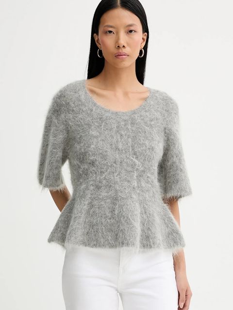 MUNTHE sweter z dodatkiem wełny RYLALINE damski kolor szary 254160325470 - zdjęcie produktu nr 1