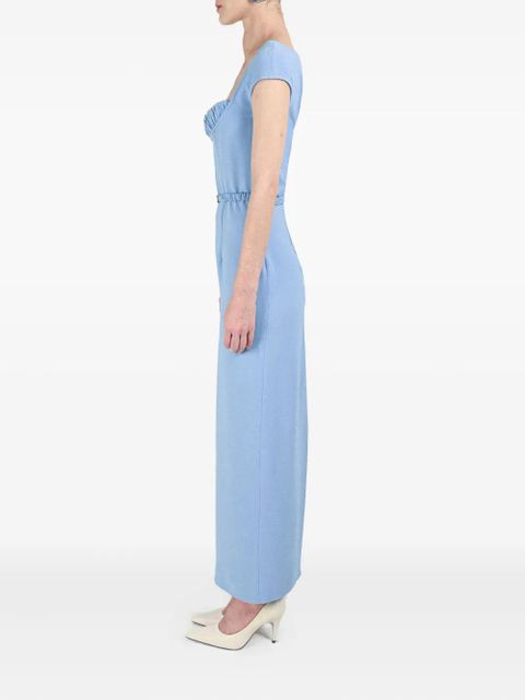 Rowen Rose bra-detail belted long dress - Blue