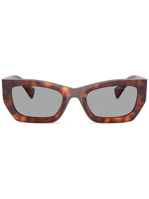 Miu Miu Eyewear tortoiseshell-effect rectangle sunglasses - Brown - zdjęcie produktu nr 1