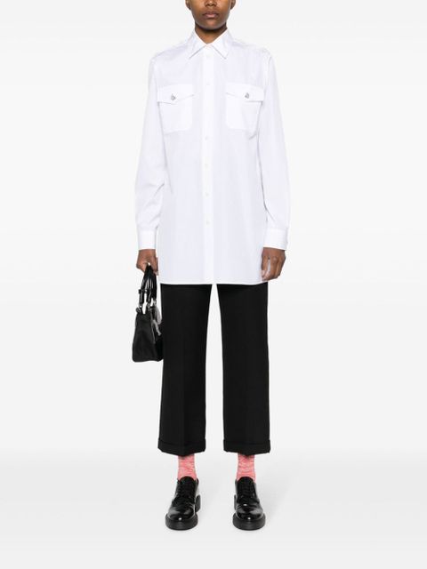 Prada crystal-button cotton shirt - White
