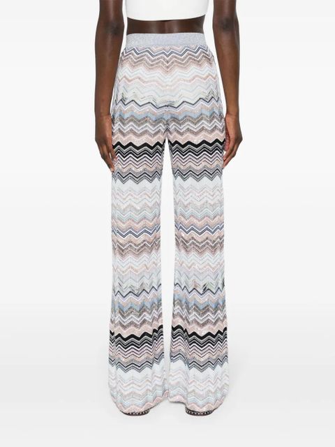 Missoni zigzag-knit straight-leg trousers - Blue