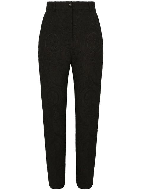 Dolce & Gabbana high-waisted jacquard trousers - Black - zdjęcie produktu nr 1