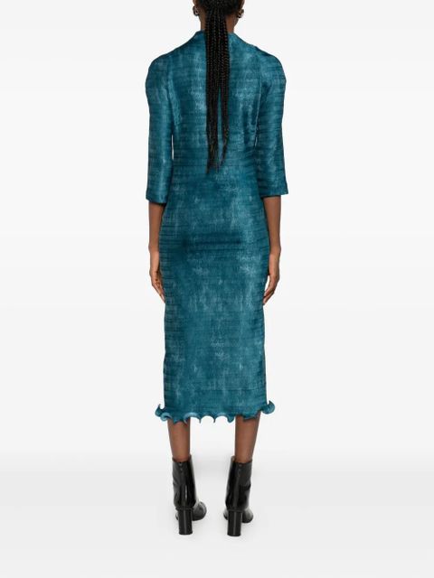FENDI button ruffled midi dress - Blue
