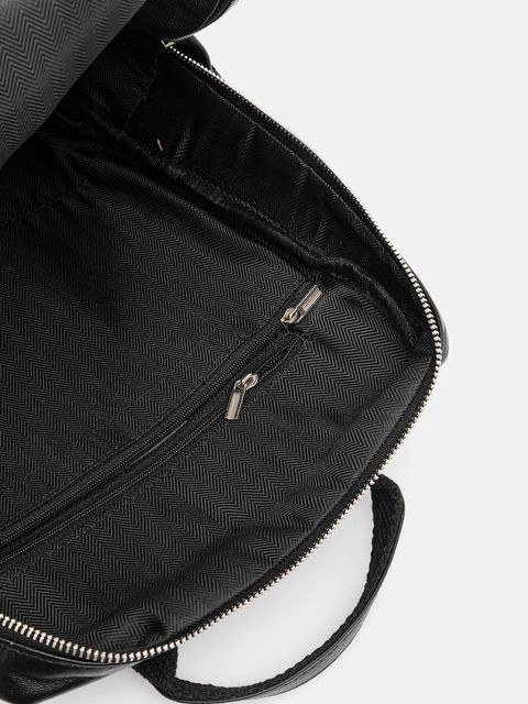 Answear.LAB plecak skórzany damski kolor czarny mały gładki