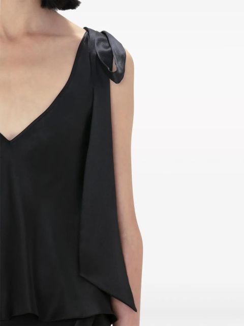 JW Anderson tie-shoulder silk vest top - Black