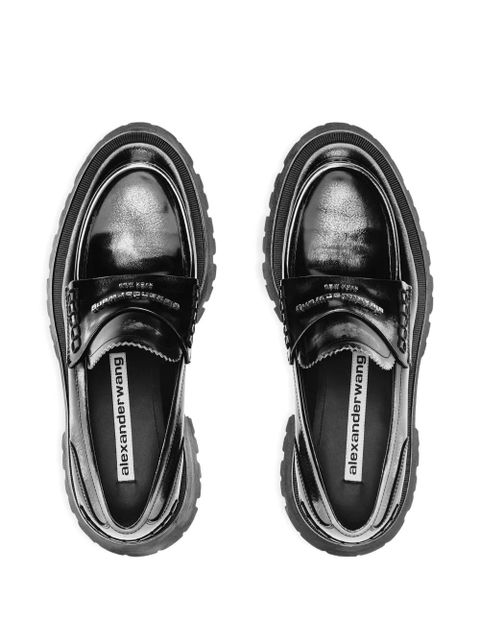 Alexander Wang lug-sole logo-plaque loafers - Black