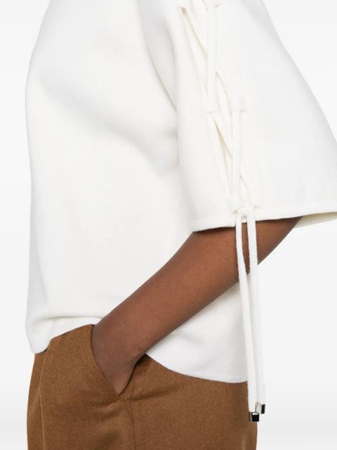 Max Mara lace-up drop-shoulder top - White