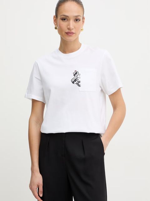 Karl Lagerfeld t-shirt damski bawełniany IKON - zdjęcie produktu nr 1