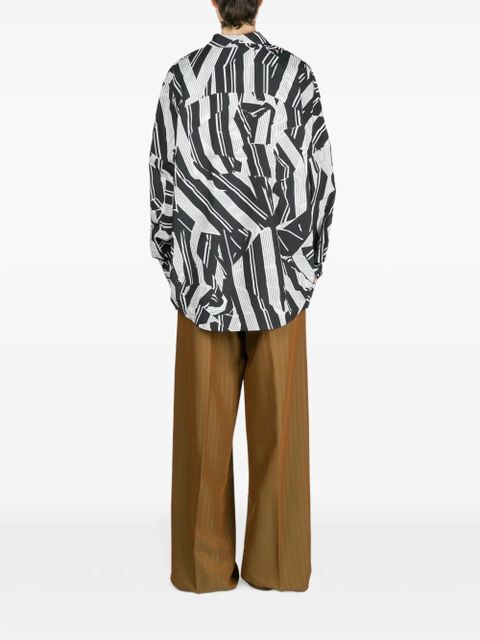 DRIES VAN NOTEN cocoon geometric cotton shirt - Black